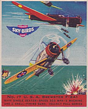 1941 Goudey Sky Birds (R137) #17 U.S.A. Brewster F-2A1 Front