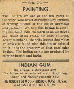 1947 Goudey Indian Gum (R773) #51 Painting Back