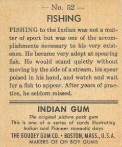 1947 Goudey Indian Gum (R773) #52 Fishing Back