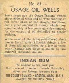 1947 Goudey Indian Gum (R773) #81 Osage Oil Wells Back