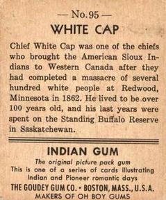 1947 Goudey Indian Gum (R773) #95 White Cap Back