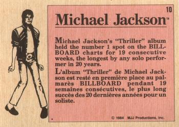 1984 O-Pee-Chee Michael Jackson #10 Michael Jackson Back