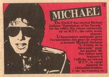 1984 O-Pee-Chee Michael Jackson #15 Michael Jackson Back