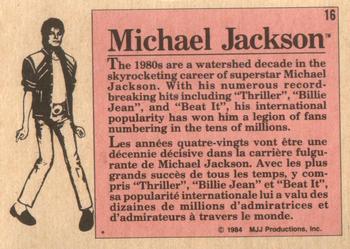 1984 O-Pee-Chee Michael Jackson #16 Michael Jackson Back