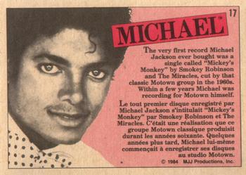 1984 O-Pee-Chee Michael Jackson #17 Michael Jackson Back