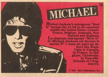 1984 O-Pee-Chee Michael Jackson #19 Michael Jackson Back