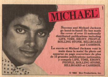 1984 O-Pee-Chee Michael Jackson #1 Michael Jackson Back