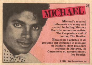 1984 O-Pee-Chee Michael Jackson #28 Michael Jackson Back