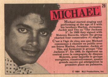 1984 O-Pee-Chee Michael Jackson #29 Michael Jackson Back