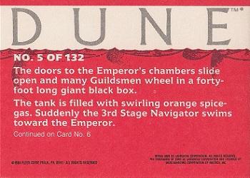 1984 Fleer Dune #5 The Guildsmen Enter Back