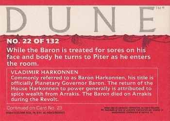 1984 Fleer Dune #22 Baron Harkonnen Receives His Treatment Back