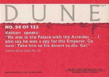 1984 Fleer Dune #54 Rabban Tears Off Dr. Kynes' Stillsuit Back