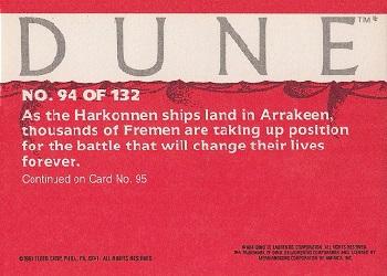 1984 Fleer Dune #94 A Harkonnen Ship Back