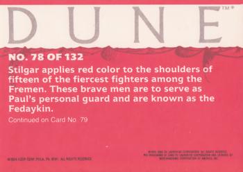 1984 Fleer Dune #78 A Brilliant Red Color Marks The Fedaykin Back