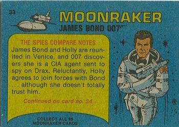 1979 Topps Moonraker #33 The spies compare notes! Back