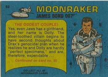 1979 Topps Moonraker #83 The oddest couple! Back