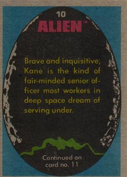 1979 Topps Alien #10 Executive Officer Kane Back