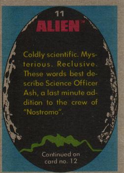 1979 Topps Alien #11 Science Officer Ash Back