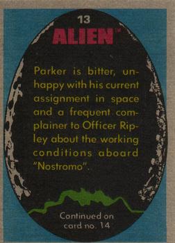 1979 Topps Alien #13 Engineer Parker Back
