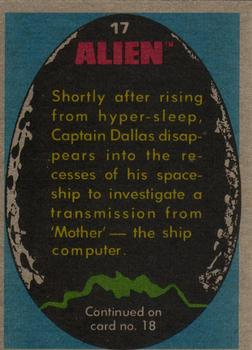 1979 Topps Alien #17 A Message from 'Mother' Back