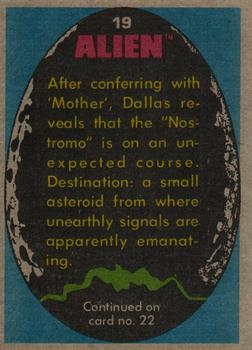 1979 Topps Alien #19 Signals from Deep Space Back
