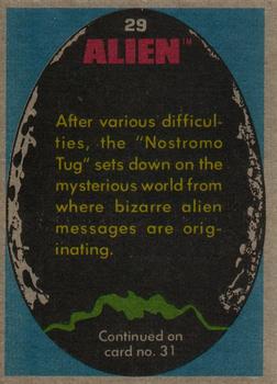 1979 Topps Alien #29 The Landing Back
