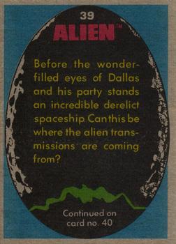 1979 Topps Alien #39 The Derelict Spaceship Back