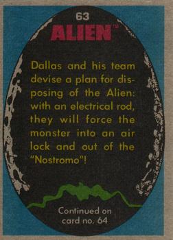 1979 Topps Alien #63 The Search Begins Back