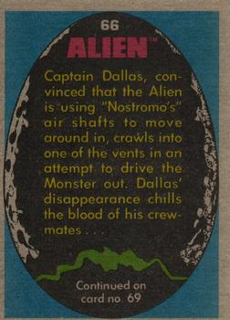 1979 Topps Alien #66 Dallas' Fate Back