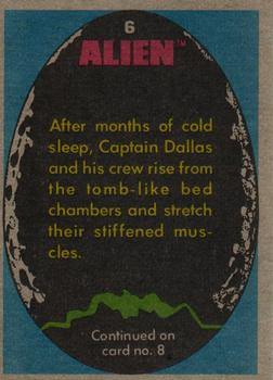 1979 Topps Alien #6 Emerging from Hypersleep Back