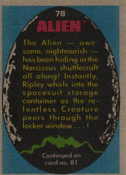 1979 Topps Alien #78 It Lives to Destroy! Back