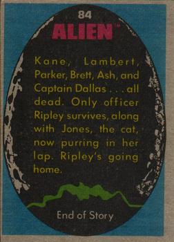 1979 Topps Alien #84 The Survivor Back