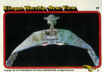 1979 Topps Star Trek: The Motion Picture #77 Klingon Warship - Rear View Front
