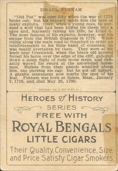 1911 American Tobacco Company Heroes of History / Men of History (T68) #NNO Israel Putnam Back