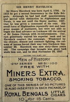 1911 American Tobacco Company Heroes of History / Men of History (T68) #NNO Henry Havelock Back