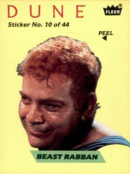 1984 Fleer Dune - Stickers #10 Beast Rabban / Alia Front