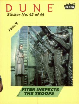 1984 Fleer Dune - Stickers #42 Piter Inspects the Troops / Baron Harkonnen Front