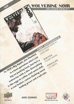 2012 Upper Deck Marvel Beginnings S3 #430 Wolverine Noir Back