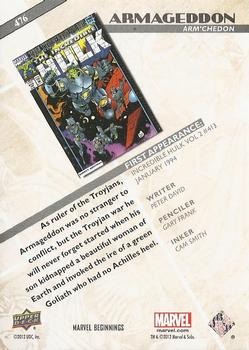 2012 Upper Deck Marvel Beginnings S3 #476 Armageddon Back