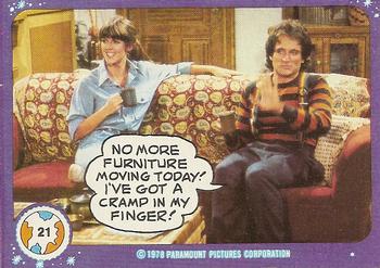 1978 Topps Mork & Mindy #21 No more furniture moving today! I've got a cramp in my finger! Front