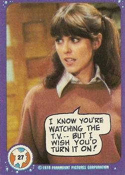 1978 Topps Mork & Mindy #27 I know you're watching the T.V.-- But I wish you'd turn it on! Front