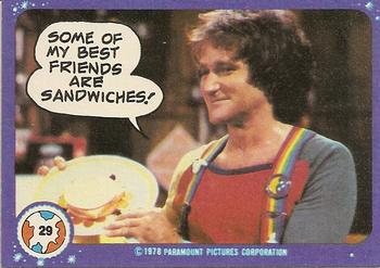 1978 Topps Mork & Mindy #29 Some of my best friends are sandwiches! Front