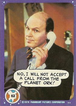 1978 Topps Mork & Mindy #62 No, I will not accept a call from the Planet Ork! Front