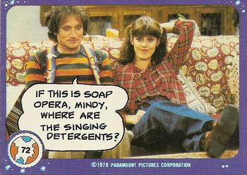 1978 Topps Mork & Mindy #72 If this is soap opera, Mindy, where are the singing detergents? Front