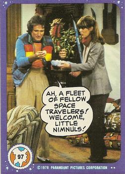 1978 Topps Mork & Mindy #97 Ah, a fleet of fellow space travelers! Welcome, little Nimnuls! Front