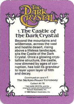 1982 Donruss The Dark Crystal #1 The Castle of the Dark Crystal Back