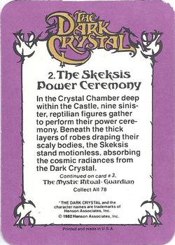 1982 Donruss The Dark Crystal #2 The Skeksis Power Ceremony Back