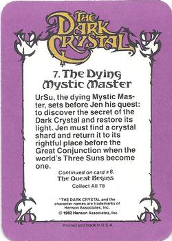 1982 Donruss The Dark Crystal #7 The Dying Mystic Master Back