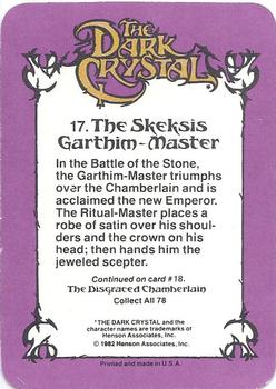 1982 Donruss The Dark Crystal #17 The Skeksis Garthim-Master Back
