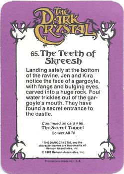 1982 Donruss The Dark Crystal #65 The Teeth of Skreesh Back